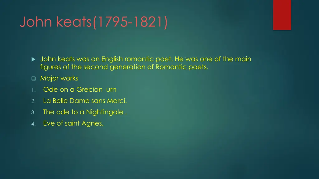 john keats 1795 1821