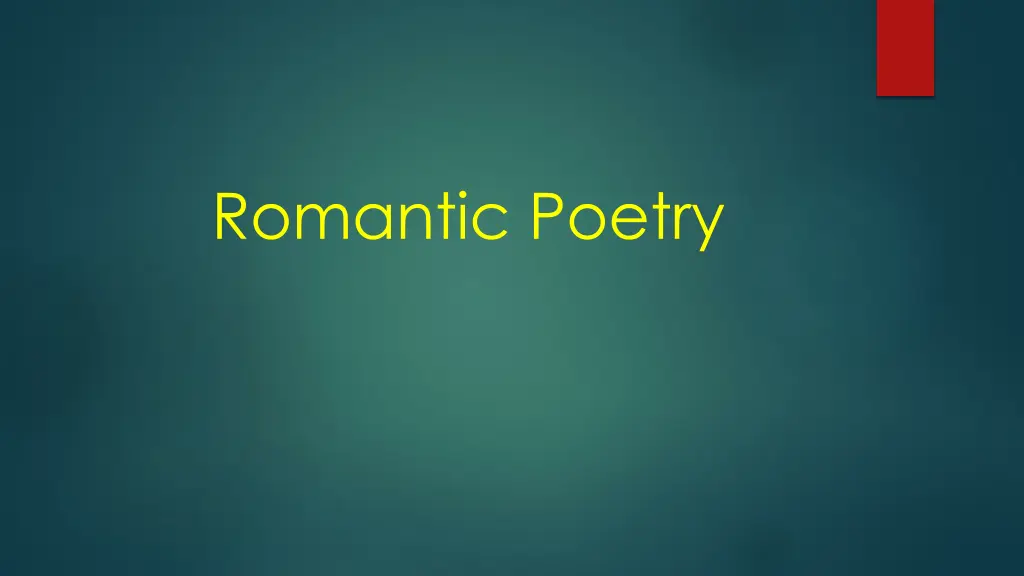 romantic poetry