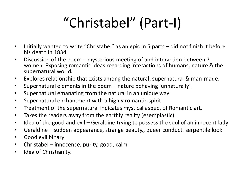 christabel part i