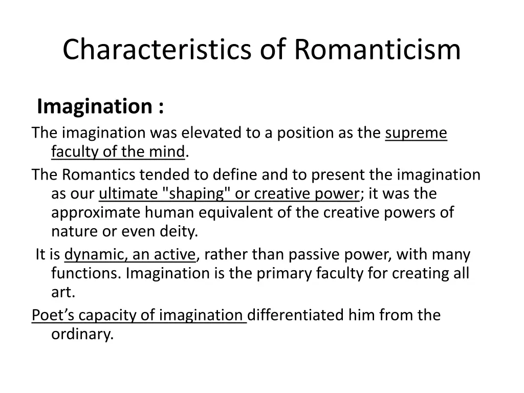 characteristics of romanticism