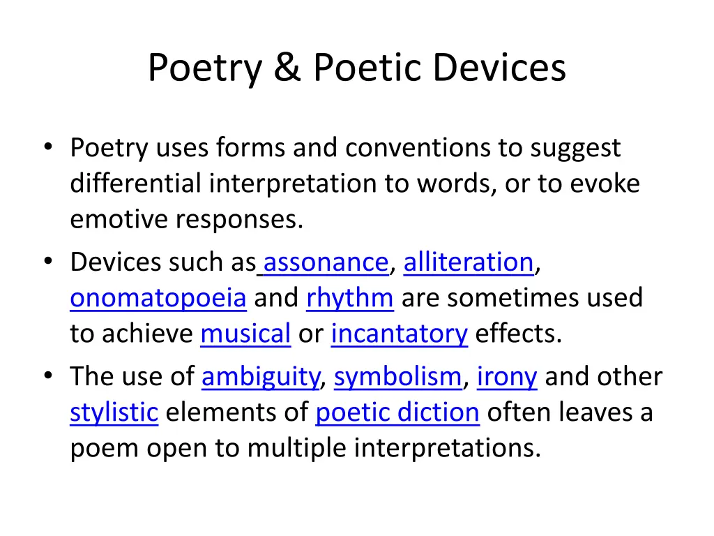 poetry poetic devices