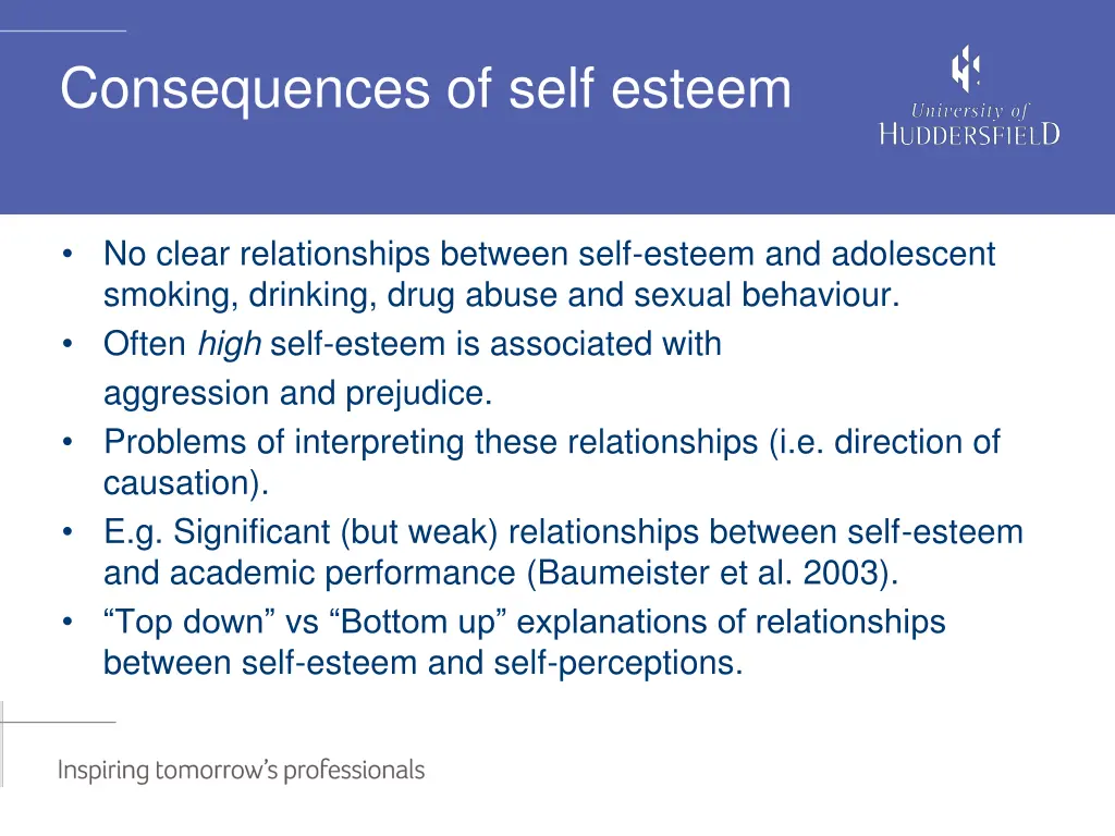 consequences of self esteem