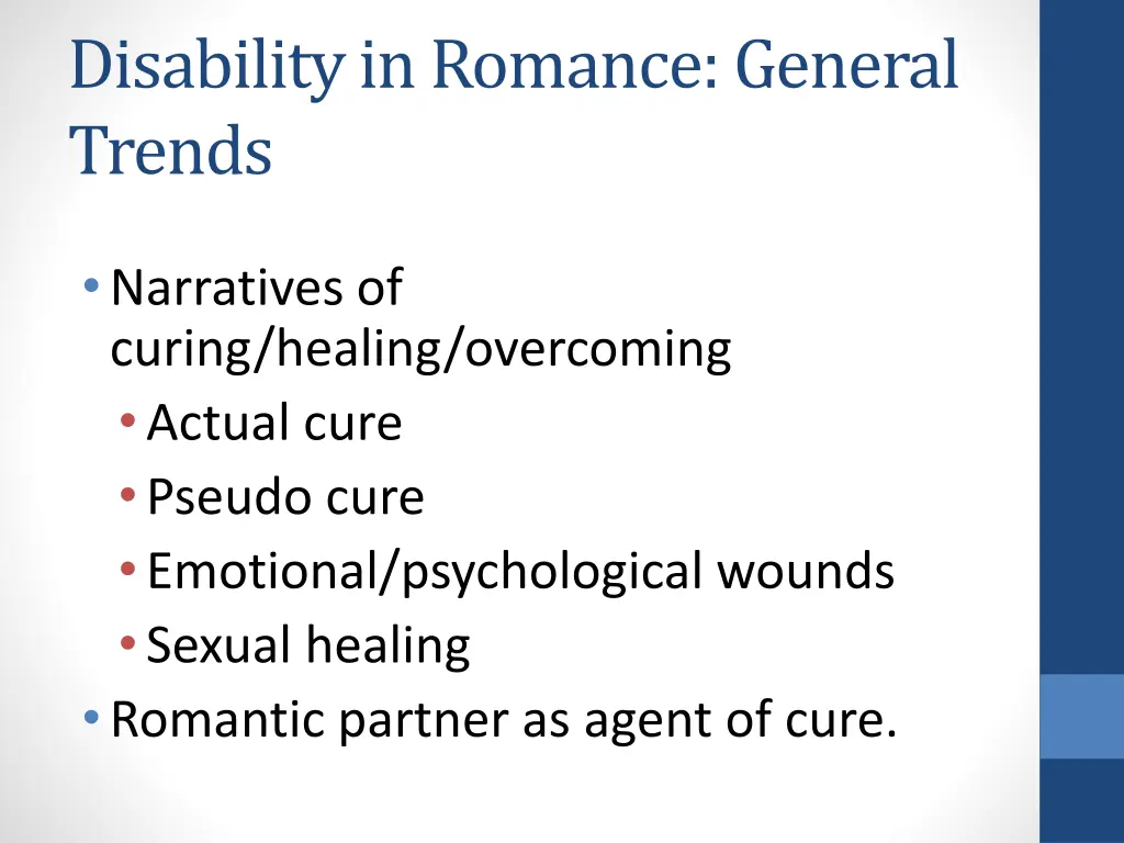 disability in romance general trends 1