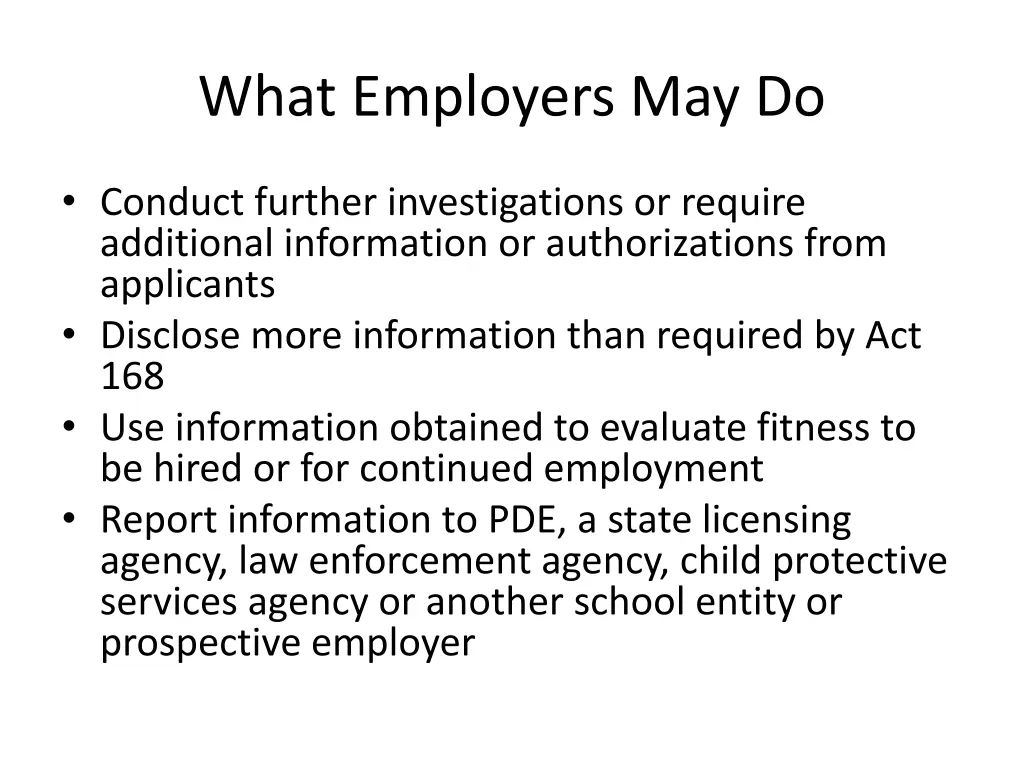 what employers may do