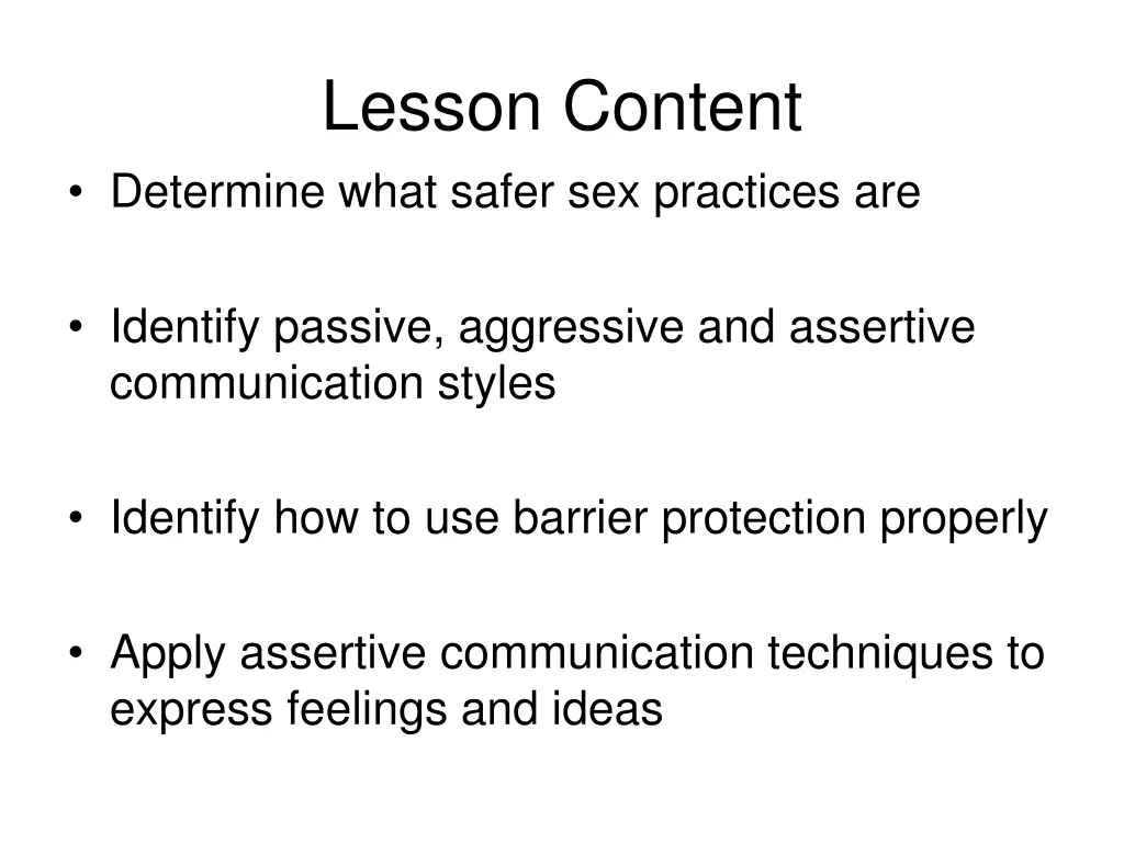 lesson content