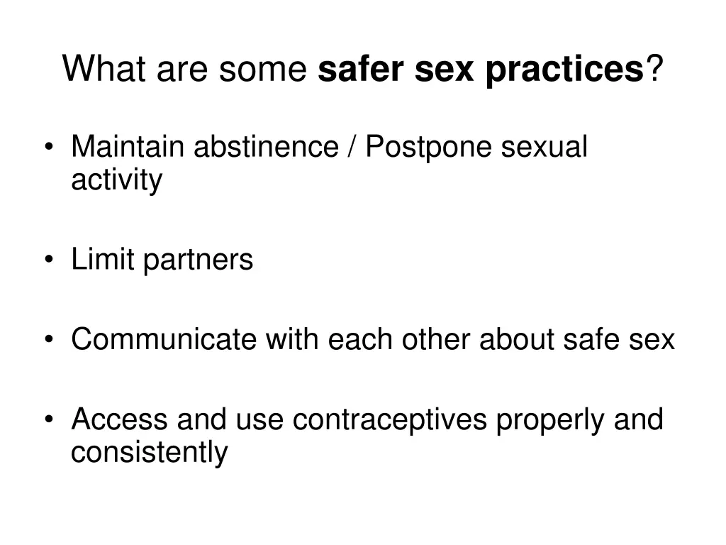 what are some safer sex practices