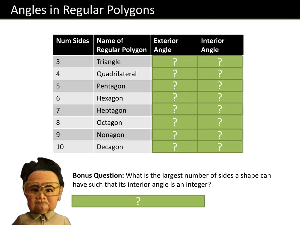 angles in regular polygons