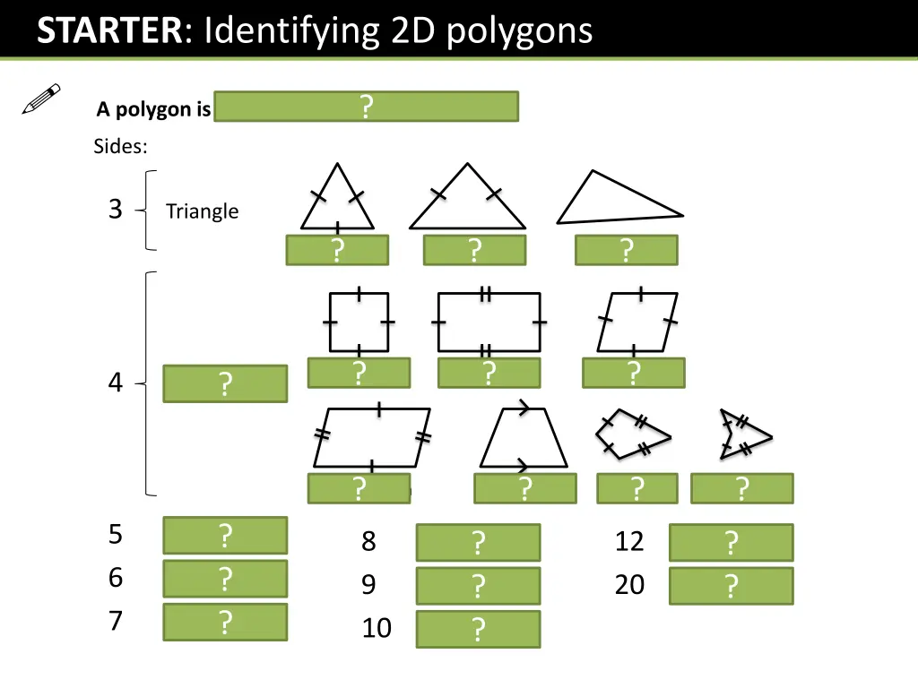 starter identifying 2d polygons