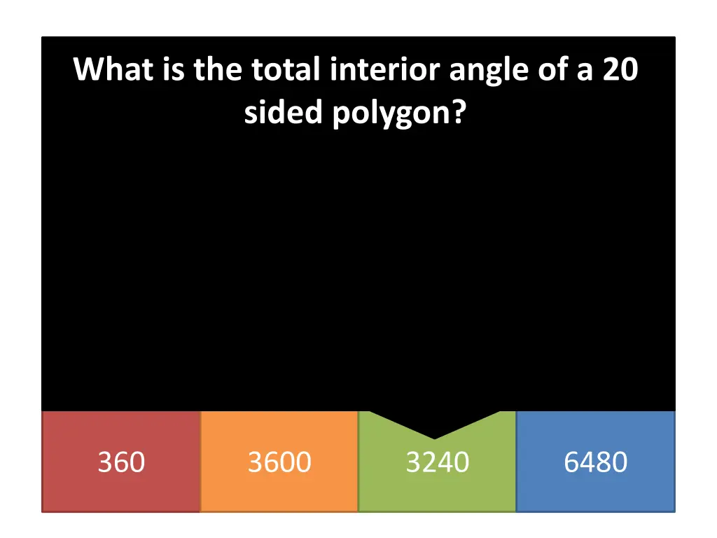 what is the total interior angle of a 20 sided