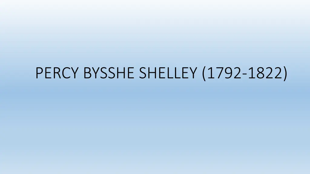 percy bysshe shelley 1792 1822