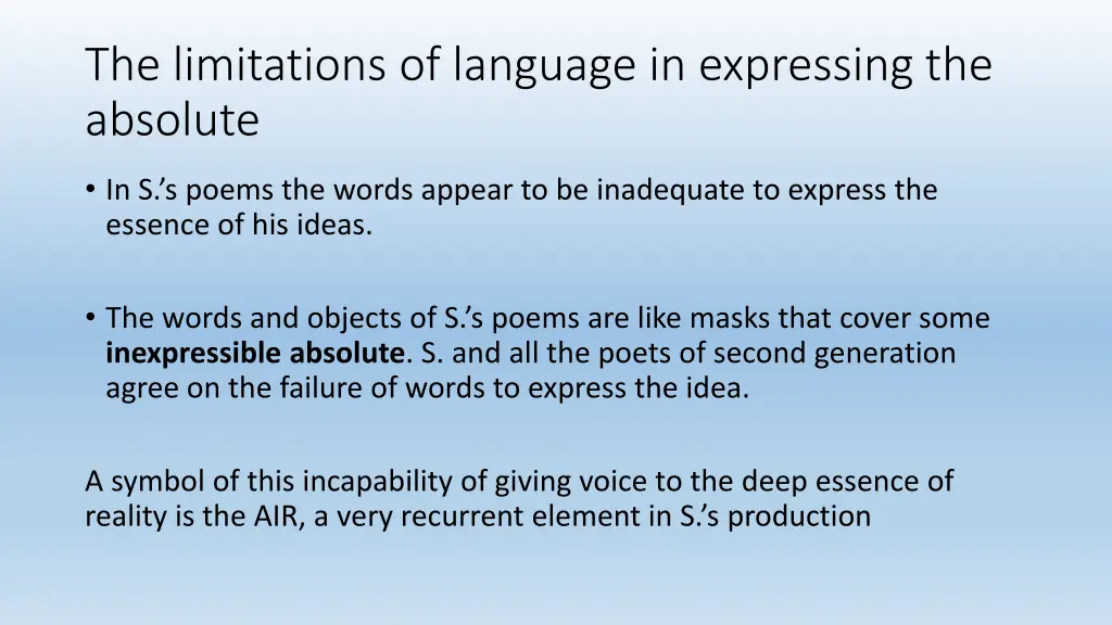 the limitations of language in expressing