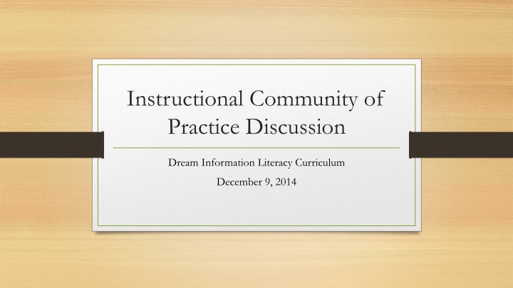 instructional community of practice discussion