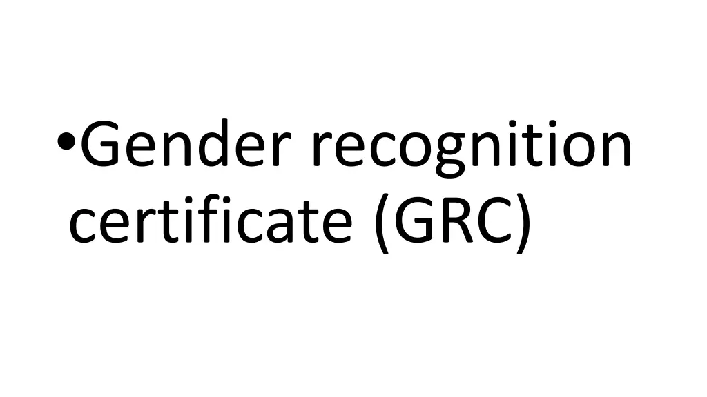 gender recognition certificate grc