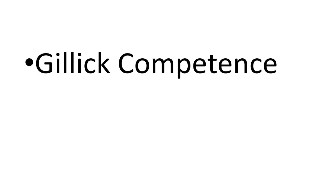 gillick competence