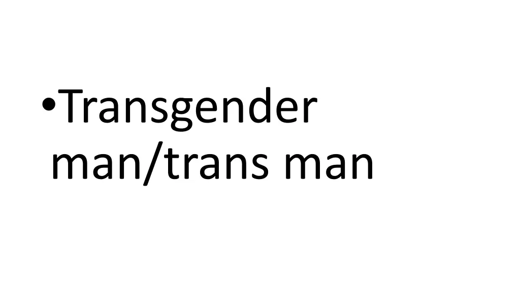 transgender man trans man