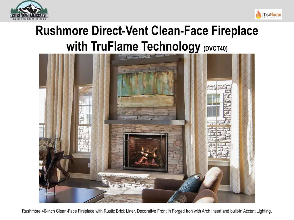 rushmore direct vent clean face fireplace with 1