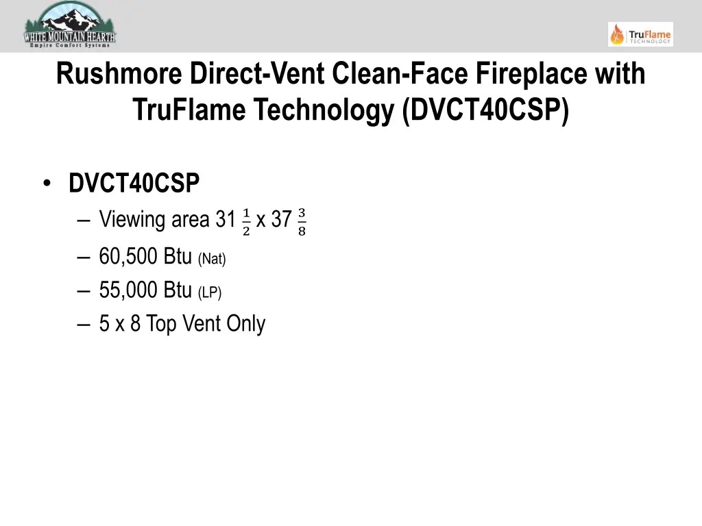 rushmore direct vent clean face fireplace with 3