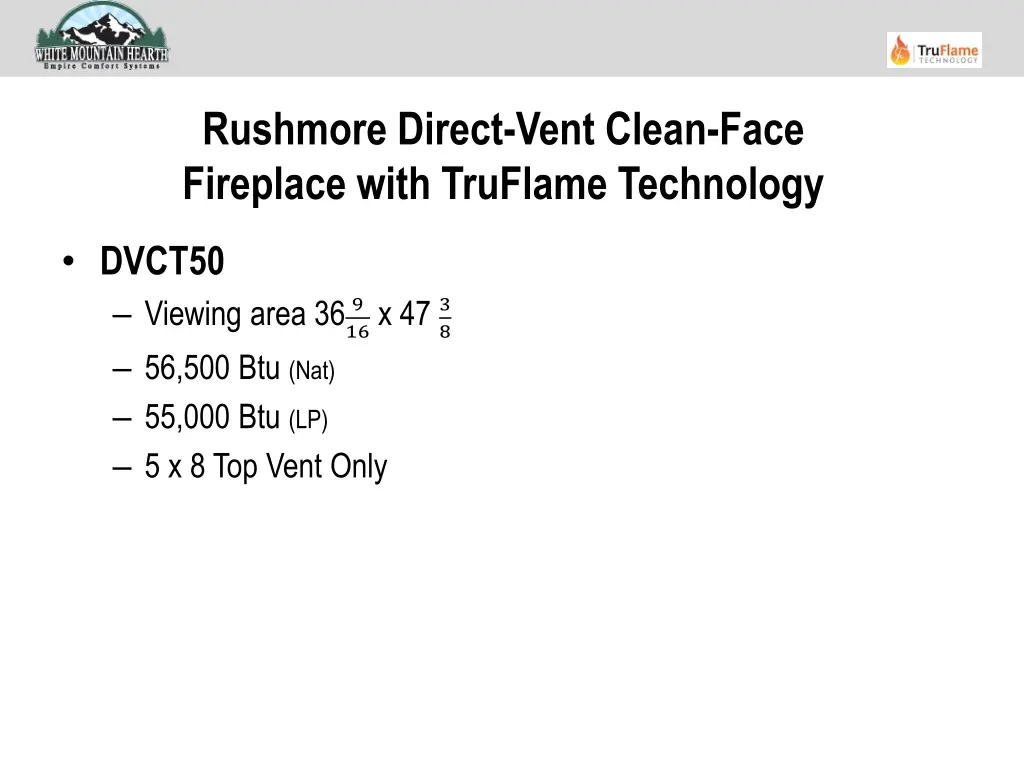 rushmore direct vent clean face fireplace with 6