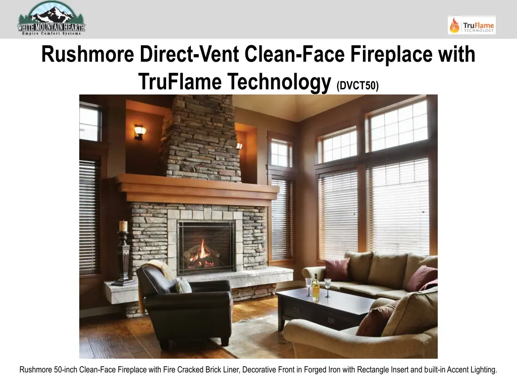 rushmore direct vent clean face fireplace with 7