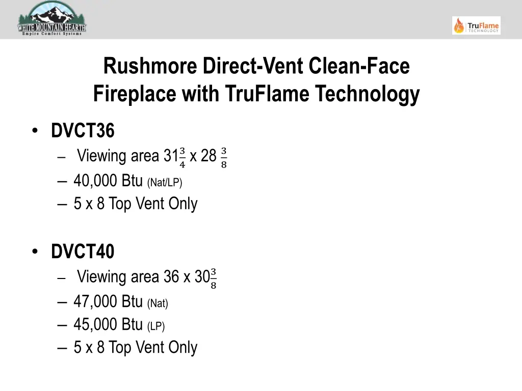 rushmore direct vent clean face fireplace with