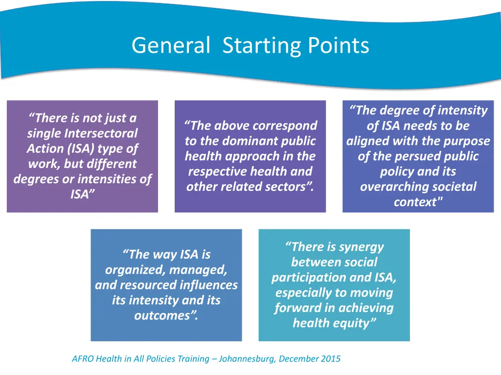 general starting points