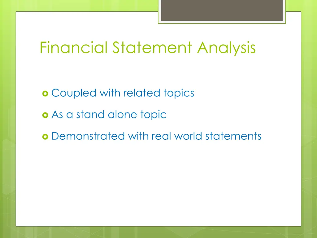 financial statement analysis