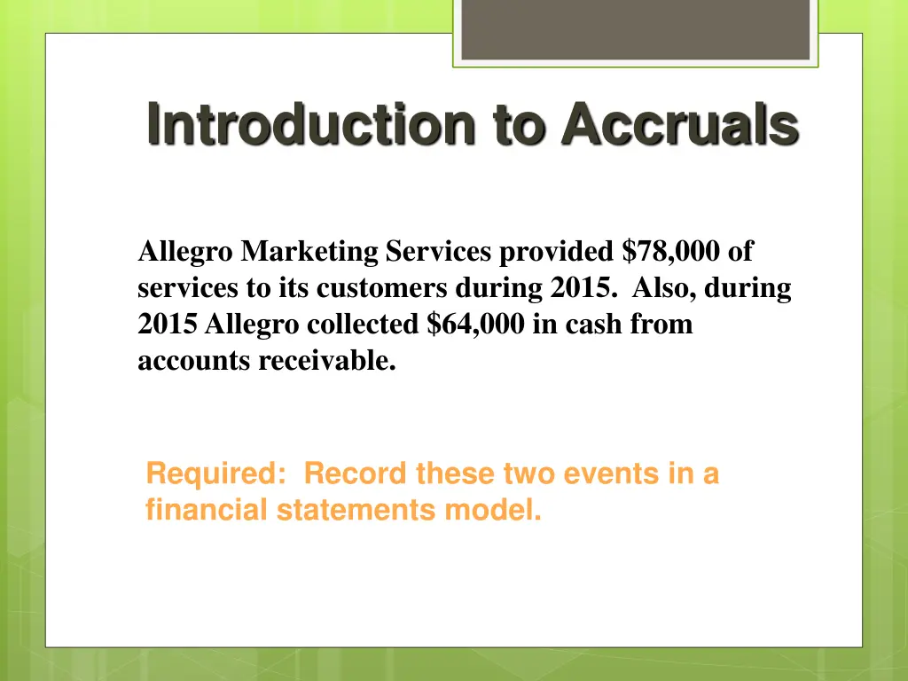 introduction to accruals