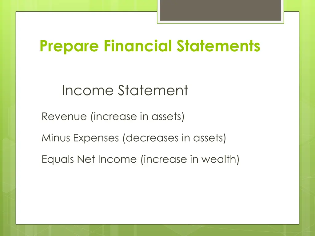 prepare financial statements