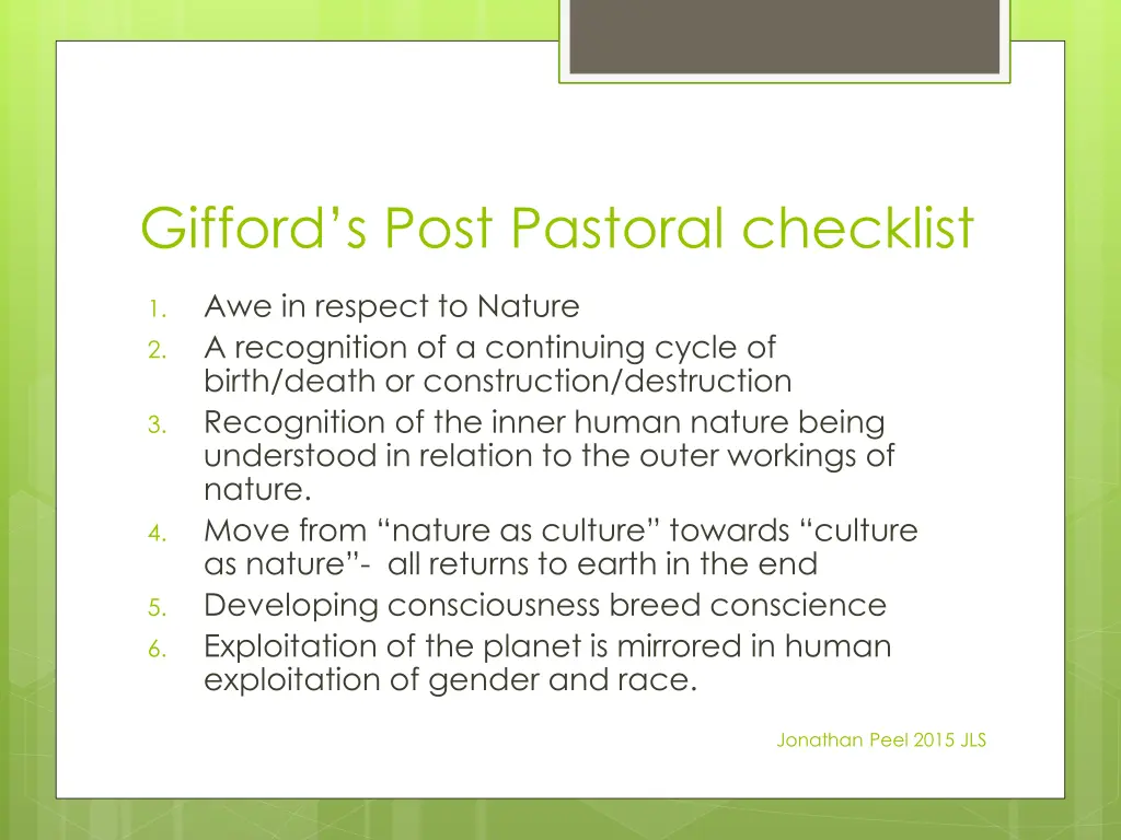 gifford s post pastoral checklist