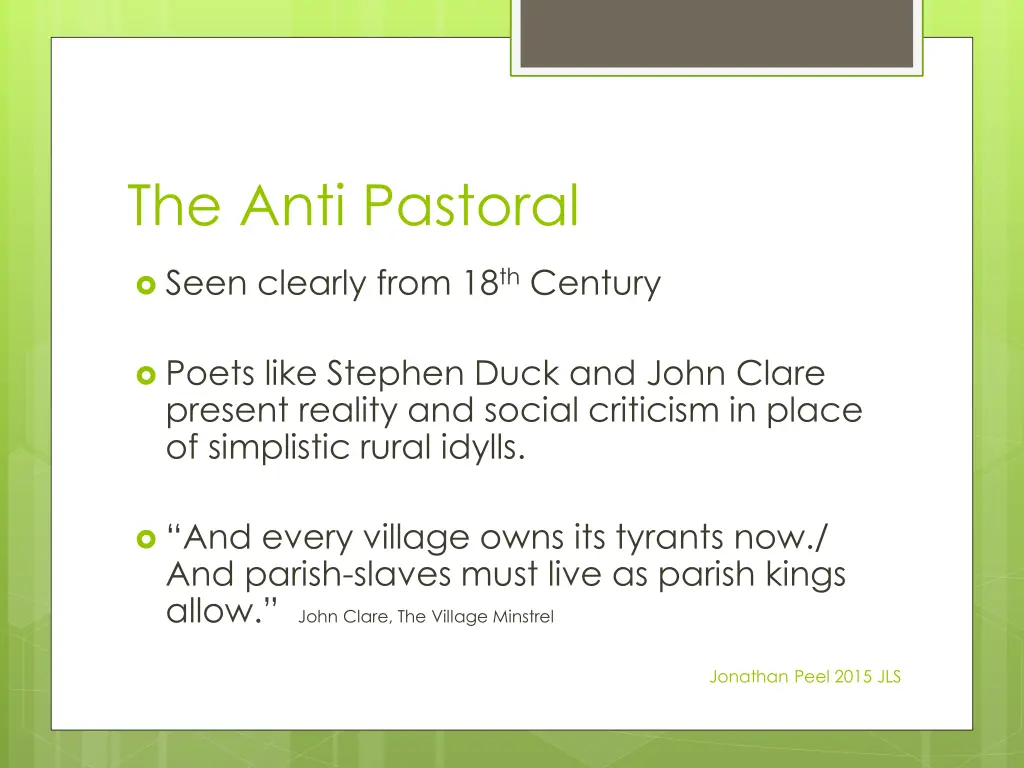 the anti pastoral