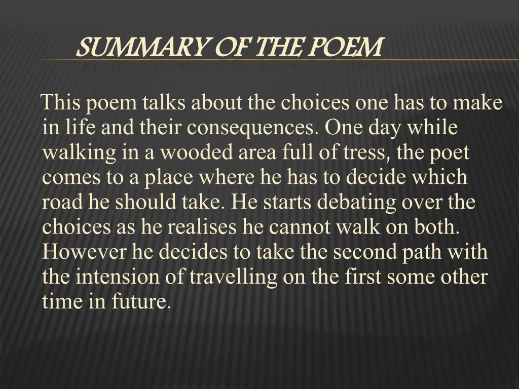 summary of the poem