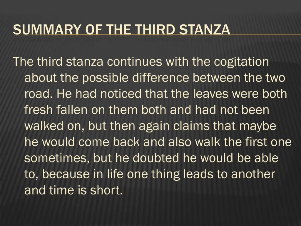 summary of the third stanza