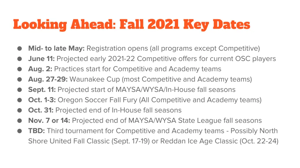 looking ahead fall 2021 key dates