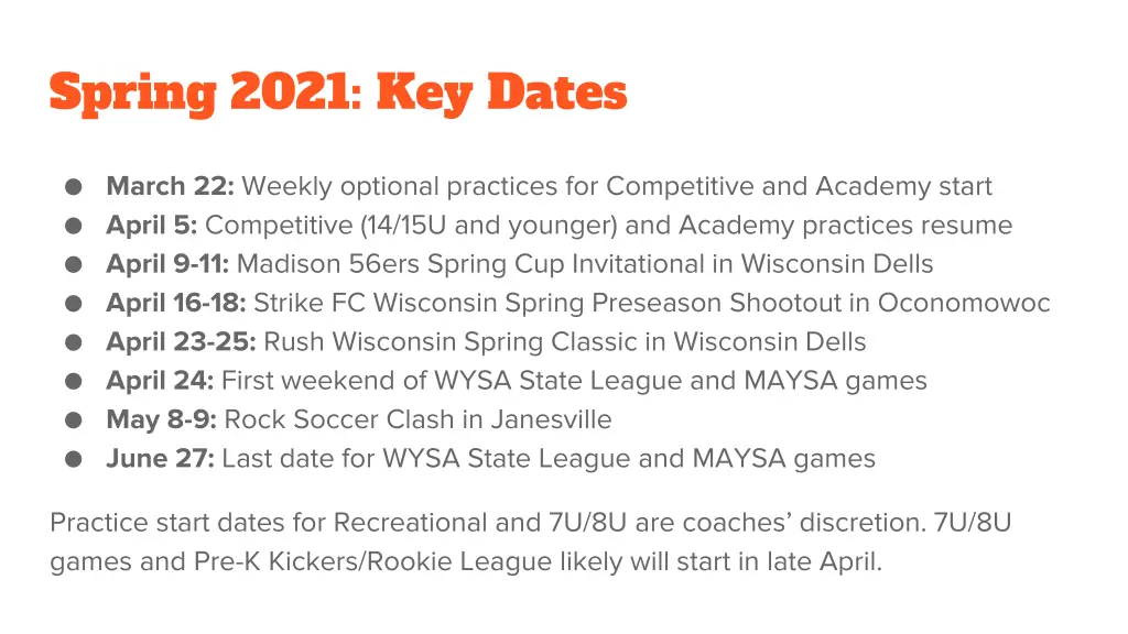 spring 2021 key dates