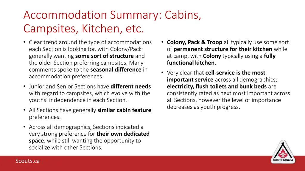 accommodation summary cabins campsites kitchen