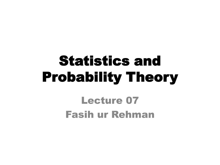 statistics and statistics and probability theory