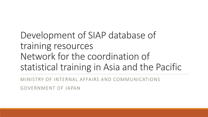 development of siap database of training