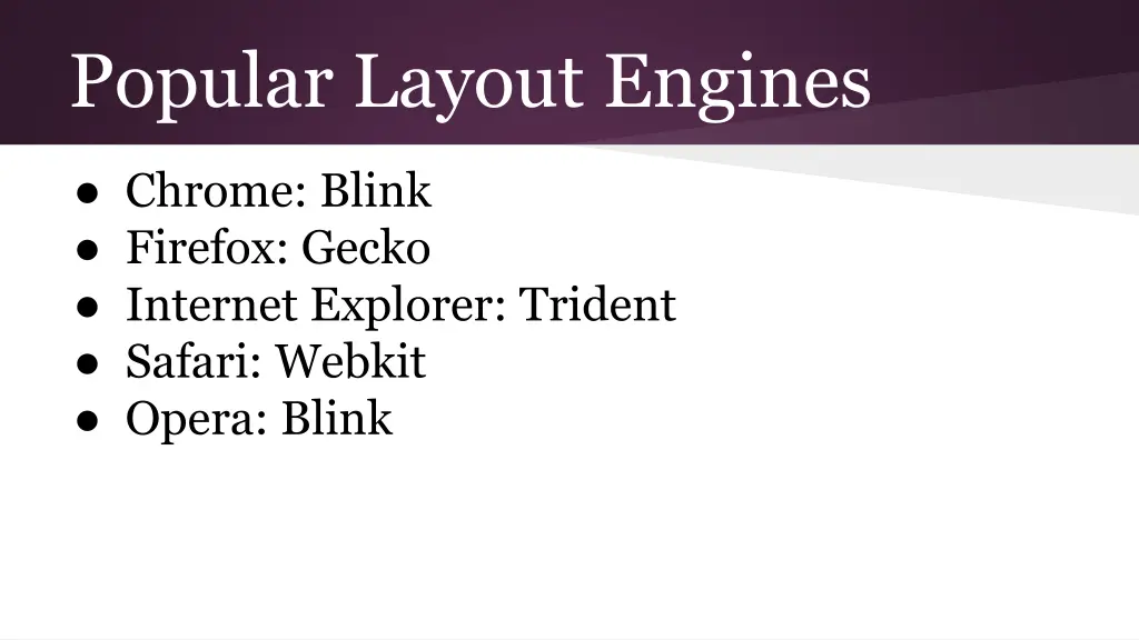 popular layout engines