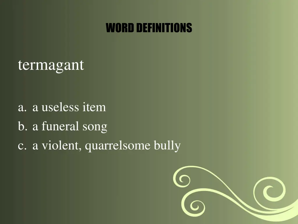 word definitions 2