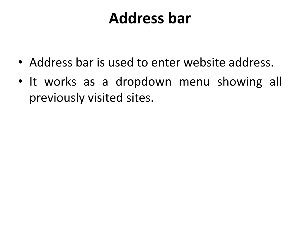 address bar