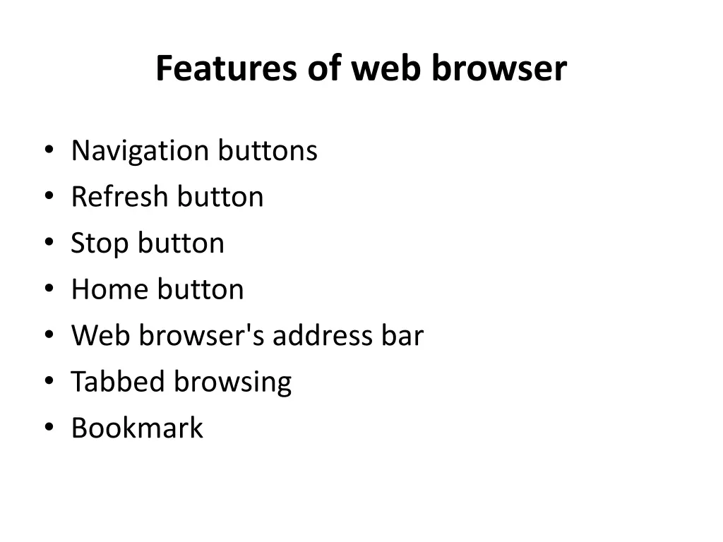 features of web browser