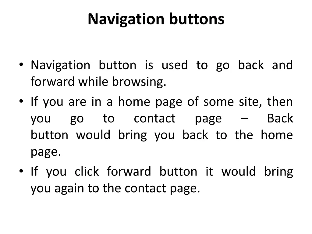 navigation buttons