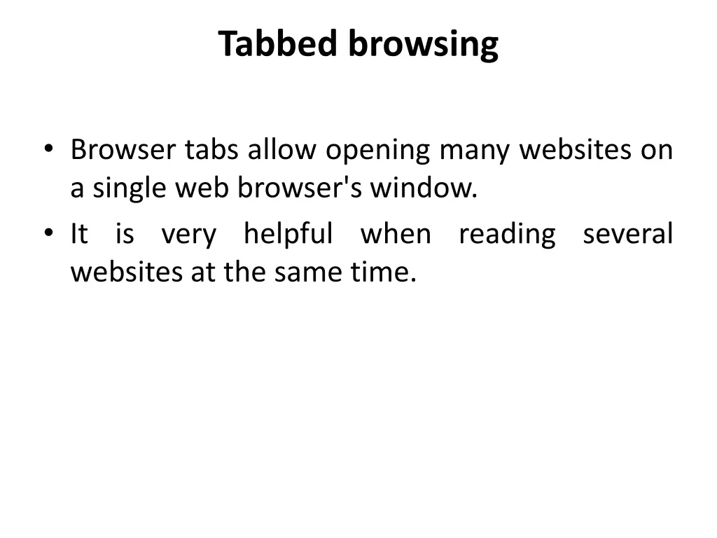 tabbed browsing