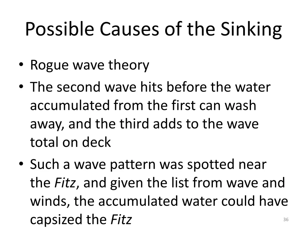 possible causes of the sinking 4