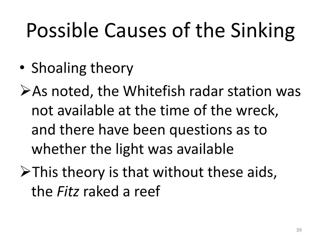 possible causes of the sinking 7