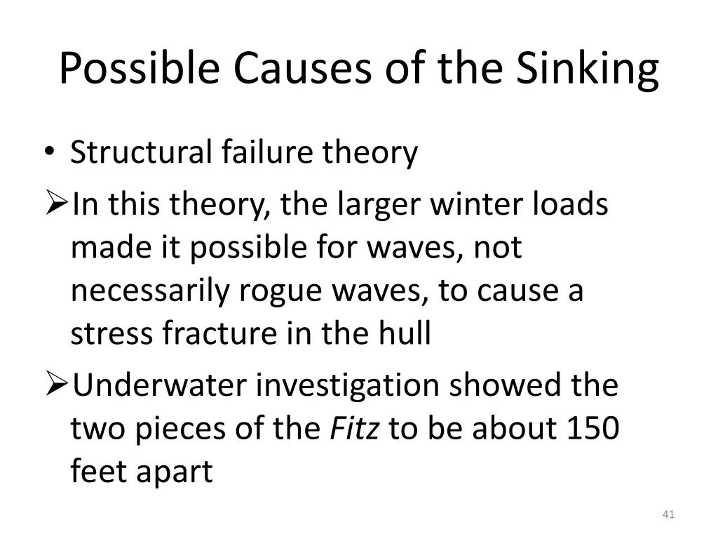 possible causes of the sinking 9