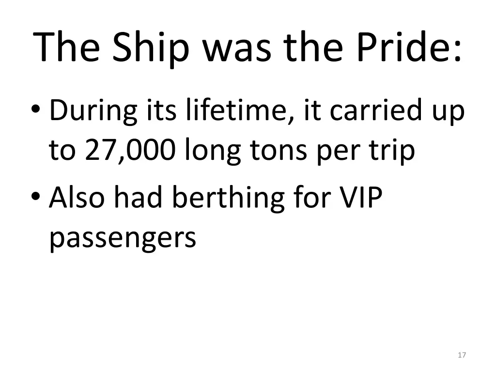 the ship was the pride 2