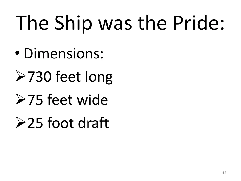 the ship was the pride