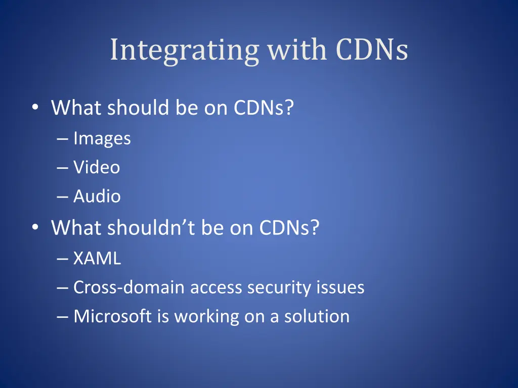 integrating with cdns