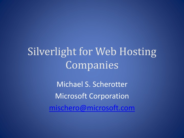 silverlight for web hosting companies